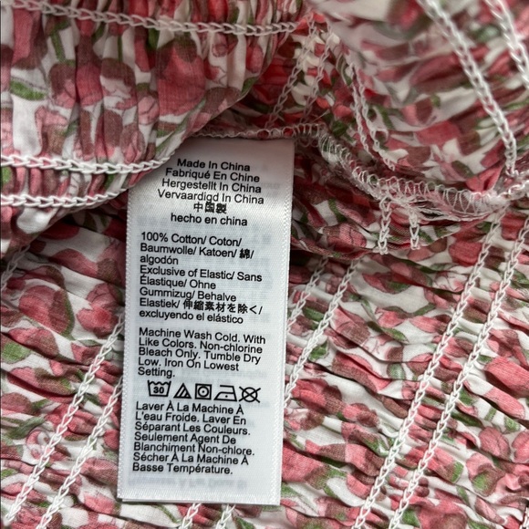 J. Crew smocked button up in Liberty Eliza’s Red 
Size: Medium - Picture 5 of 6